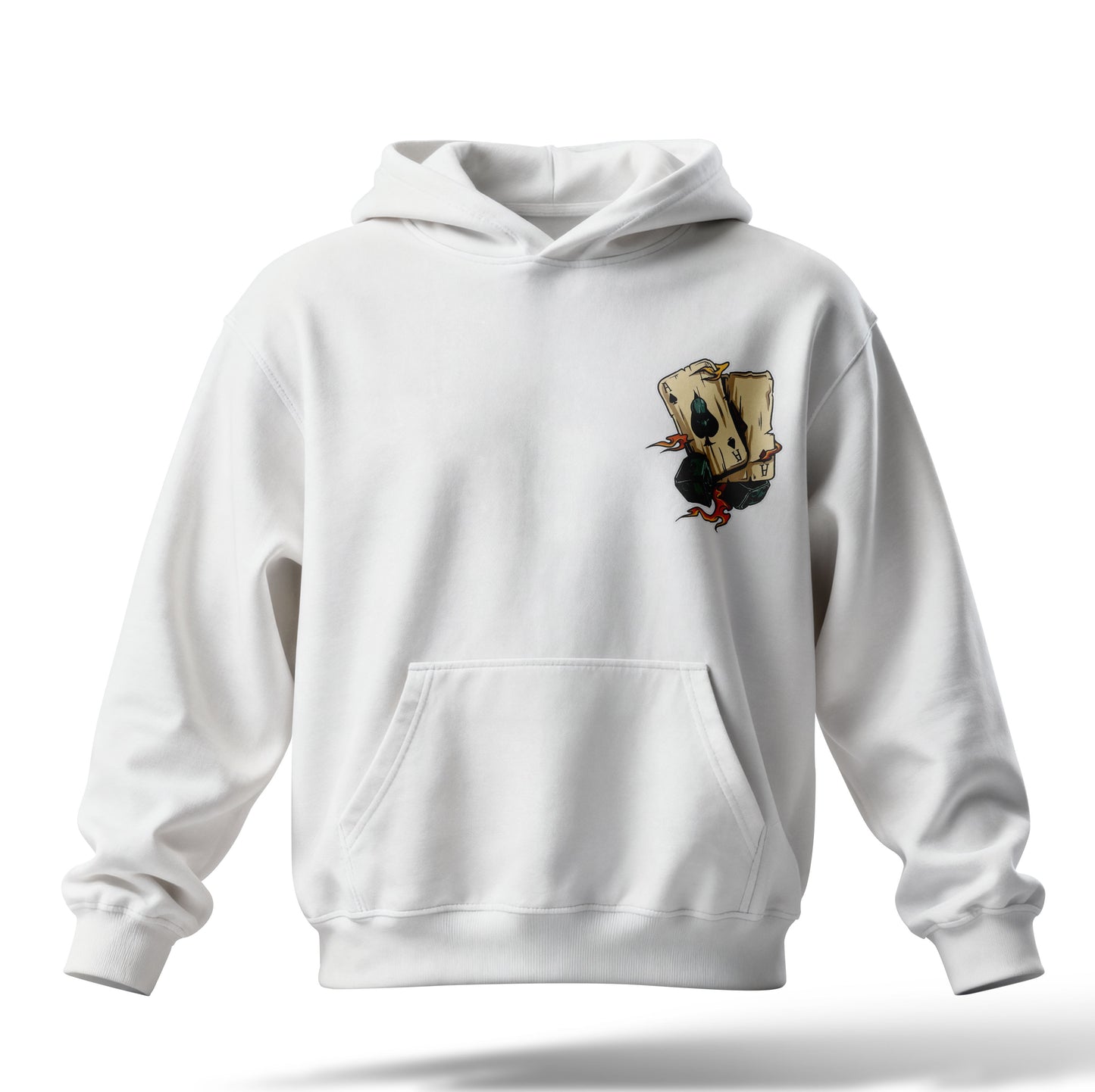 Alevli Zar Baskılı Oversize Premium Hoodie