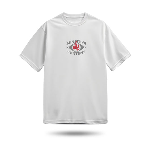 Sensetive Content Baskılı Oversize Premium Tişört