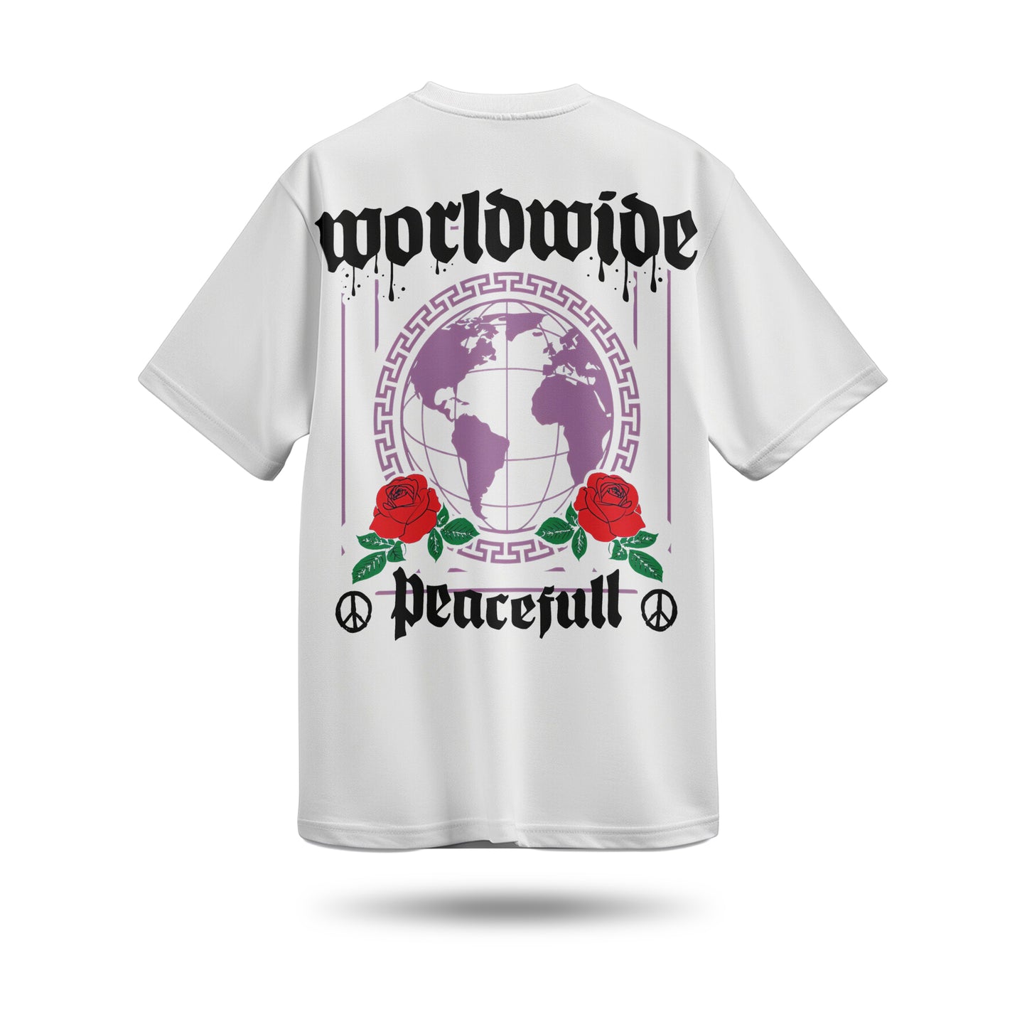 Worldwide Baskılı Oversize Premium Tişört