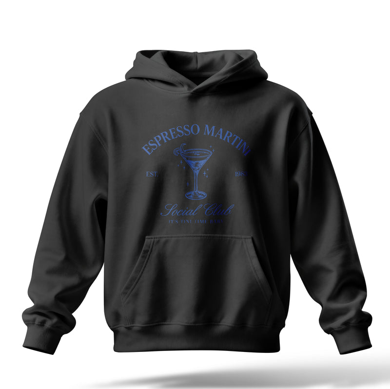 Espresso Martin Baskılı Oversize Premium Hoodie