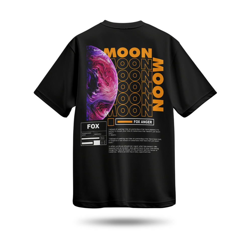 Moon Baskılı Oversize Premium Tişört
