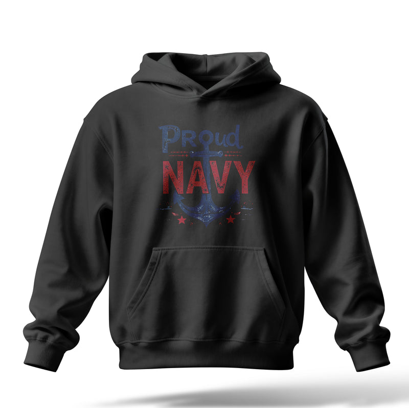 Proud Navy Baskılı Oversize Premium Hoodie