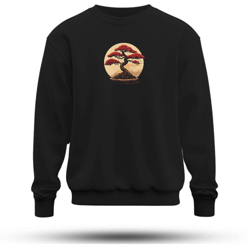 Ağaçsal Baskılı Oversize Premium Sweatshirt