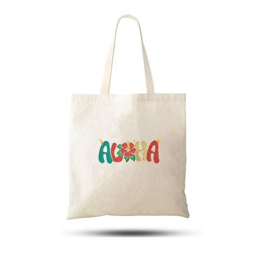 Aloha Tasarımlı Kanvas Ham Bez Çanta