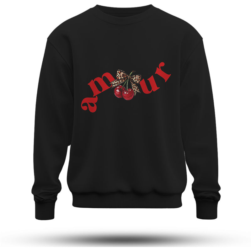 Amour Baskılı Oversize Premium Sweatshirt