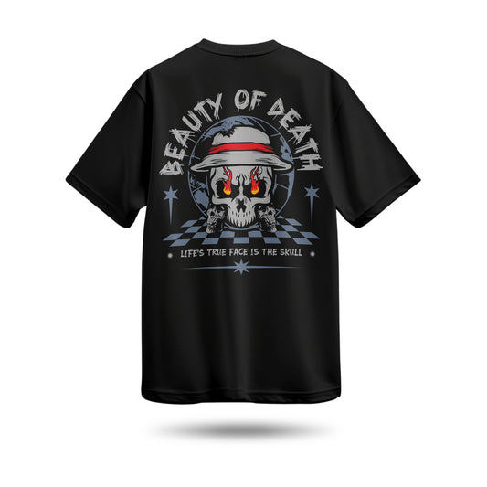 Beauty Of Death Baskılı Oversize Premium Tişört