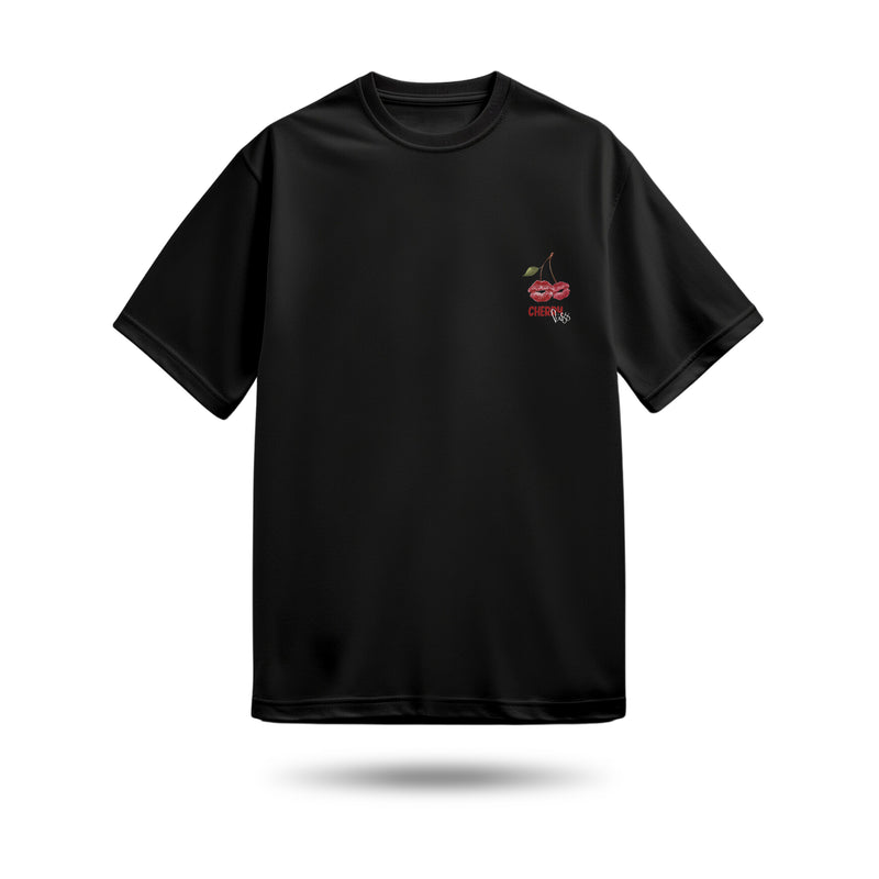 Cherry Kiss Baskılı Oversize Premium Tişört