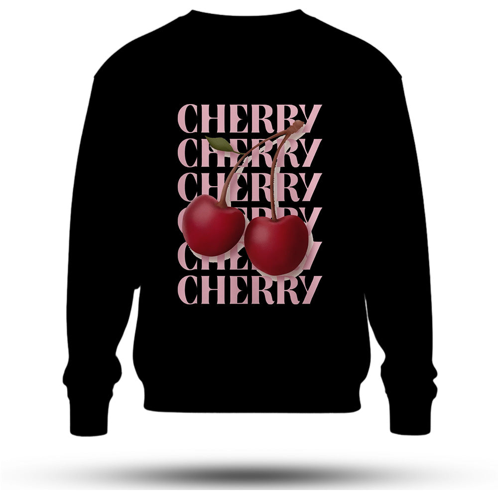 Cherry Baskılı Oversize Premium Sweatshirt