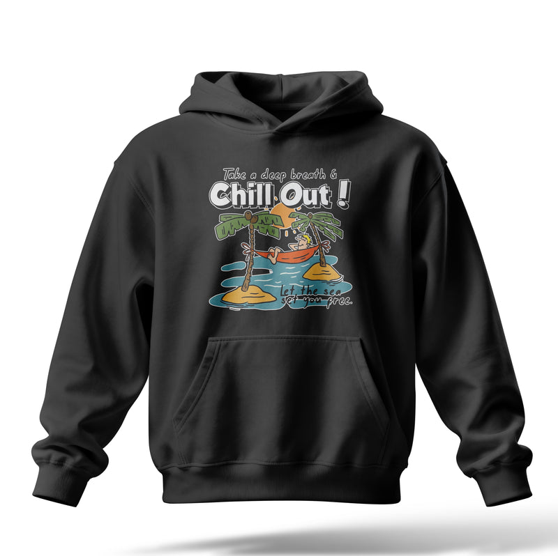 Chill Out Baskılı Oversize Premium Hoodie