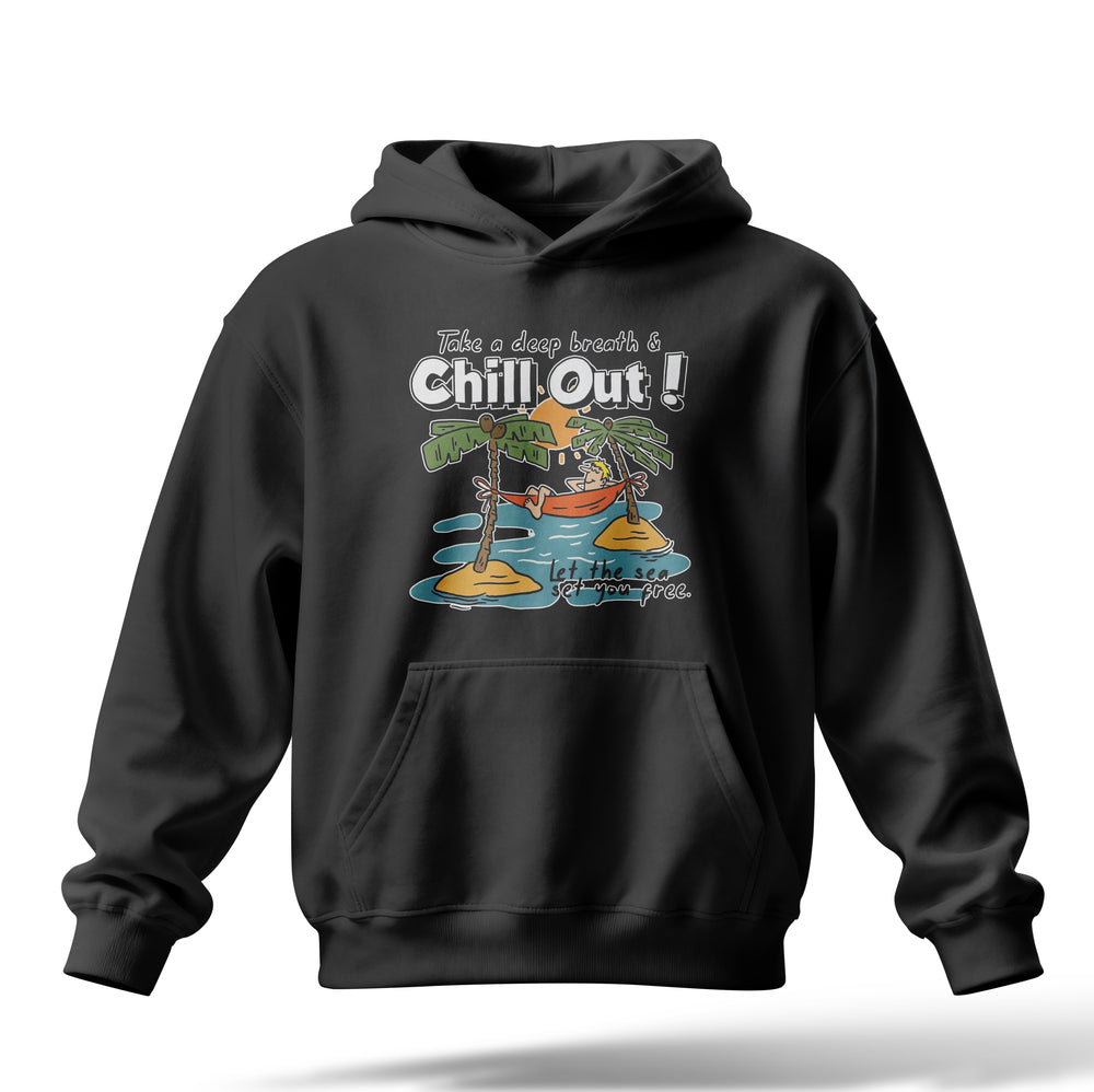 Chill Out Baskılı Oversize Premium Hoodie