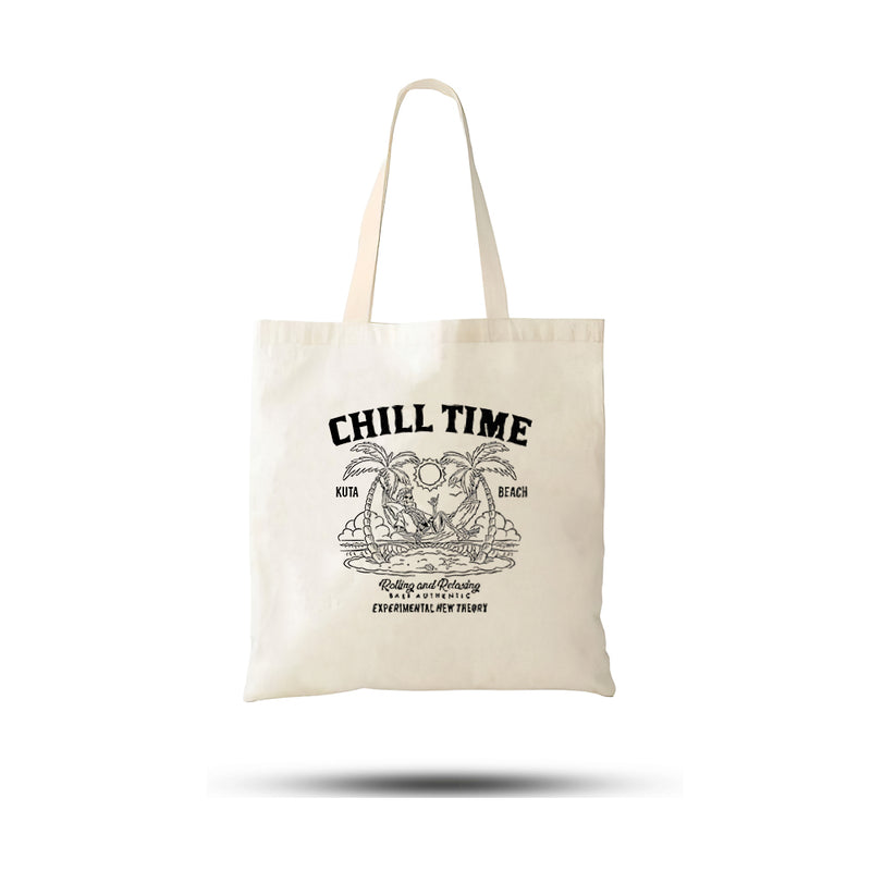 Chill Time Tasarımlı Kanvas Ham Bez Çanta