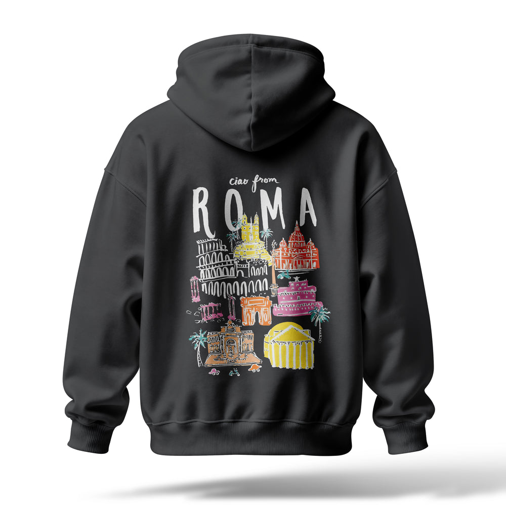 Ciao From Roma Baskılı Oversize Premium Hoodie