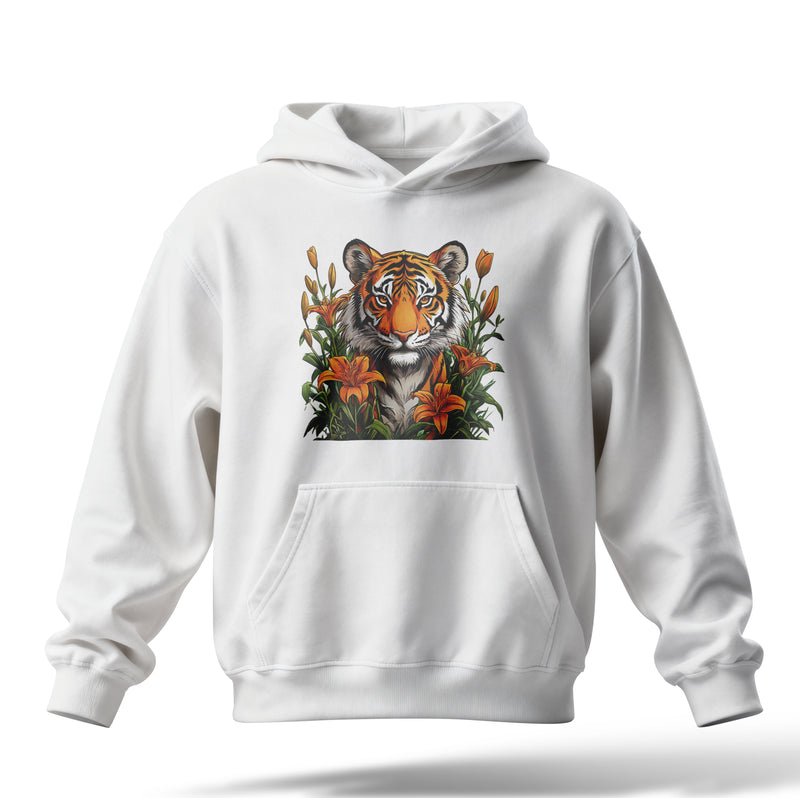 Çiçek Kaplan2 Baskılı Oversize Premium Hoodie
