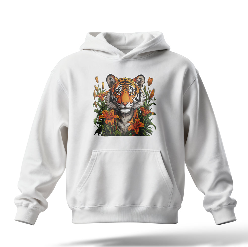 Çiçek Kaplan2 Baskılı Oversize Premium Hoodie