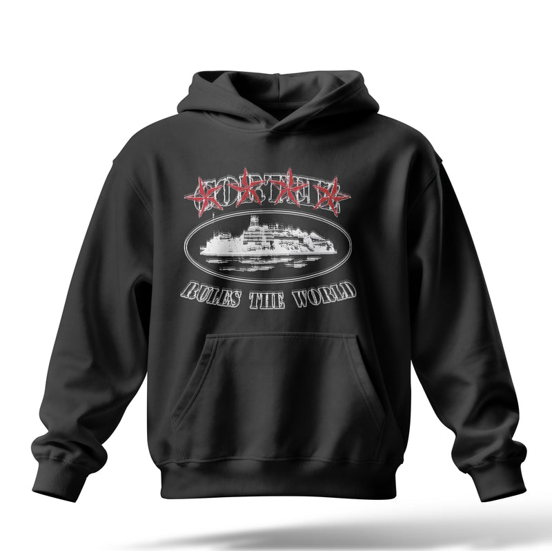 Cortes Baskılı Oversize Premium Hoodie
