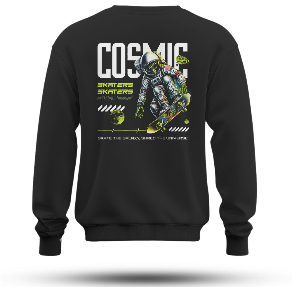Cosmic Baskılı Oversize Premium Sweatshirt