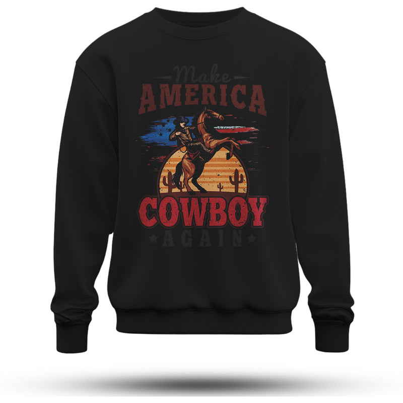 Cowboy Baskılı Oversize Premium Sweatshirt