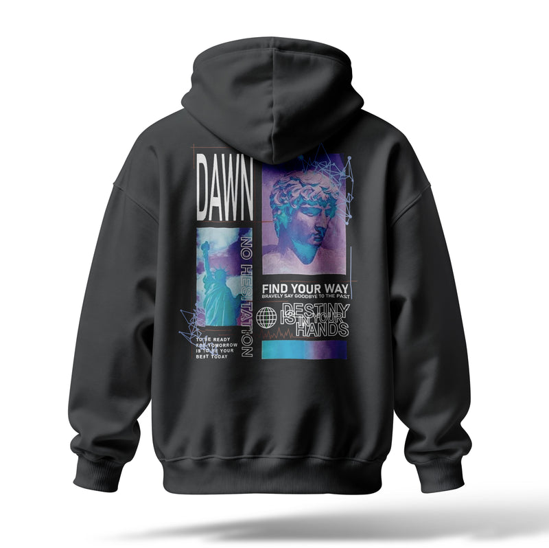 Dawn Baskılı Oversize Premium Hoodie