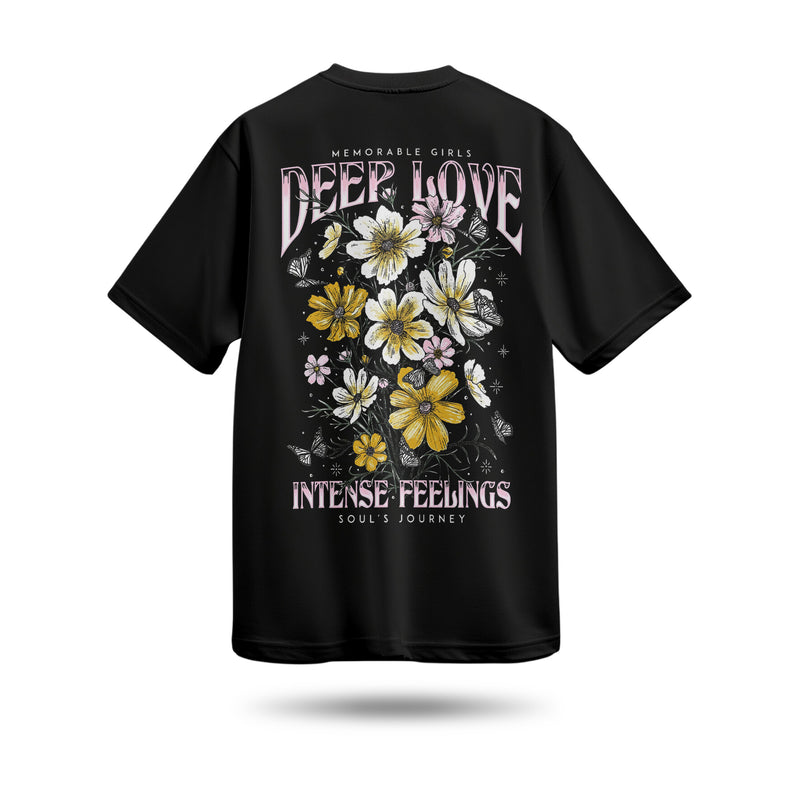 Deer Love Baskılı Oversize Premium Tişört