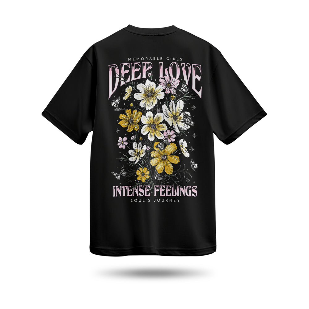Deer Love Baskılı Oversize Premium Tişört