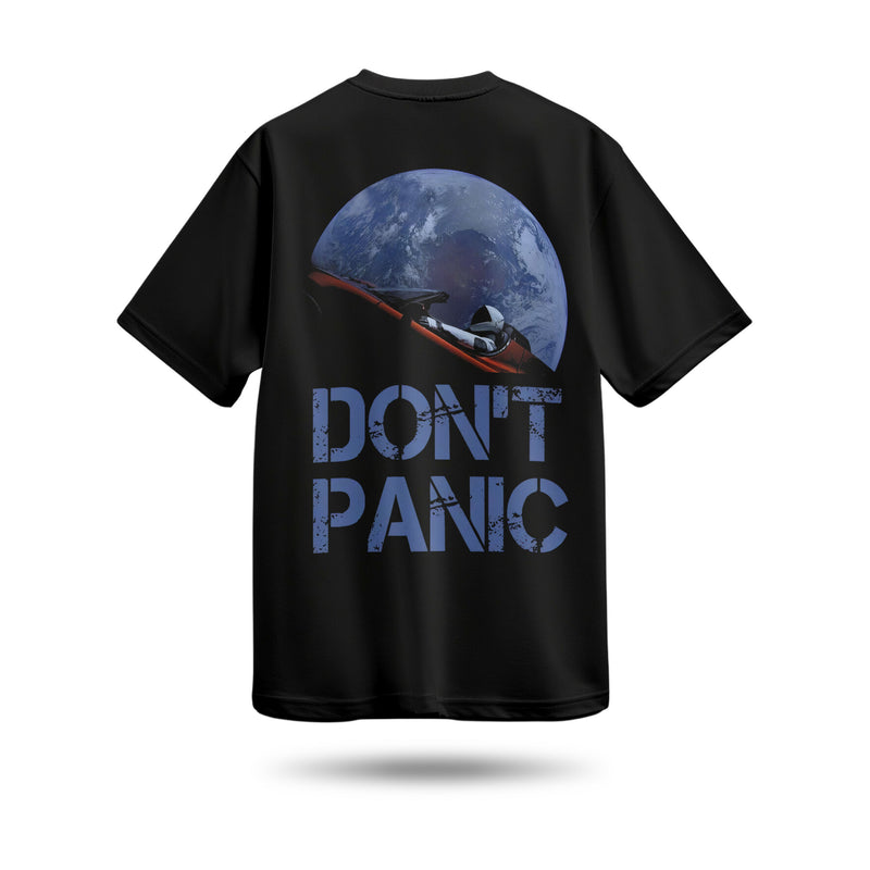 Dont Panic Baskılı Oversize Premium Tişört