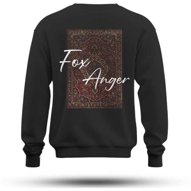 Fox Anger Halı Baskılı Oversize Premium Sweatshirt