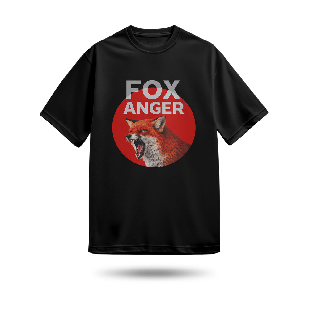 Fox Anger Yuvarlak Baskılı Oversize Premium Tişört