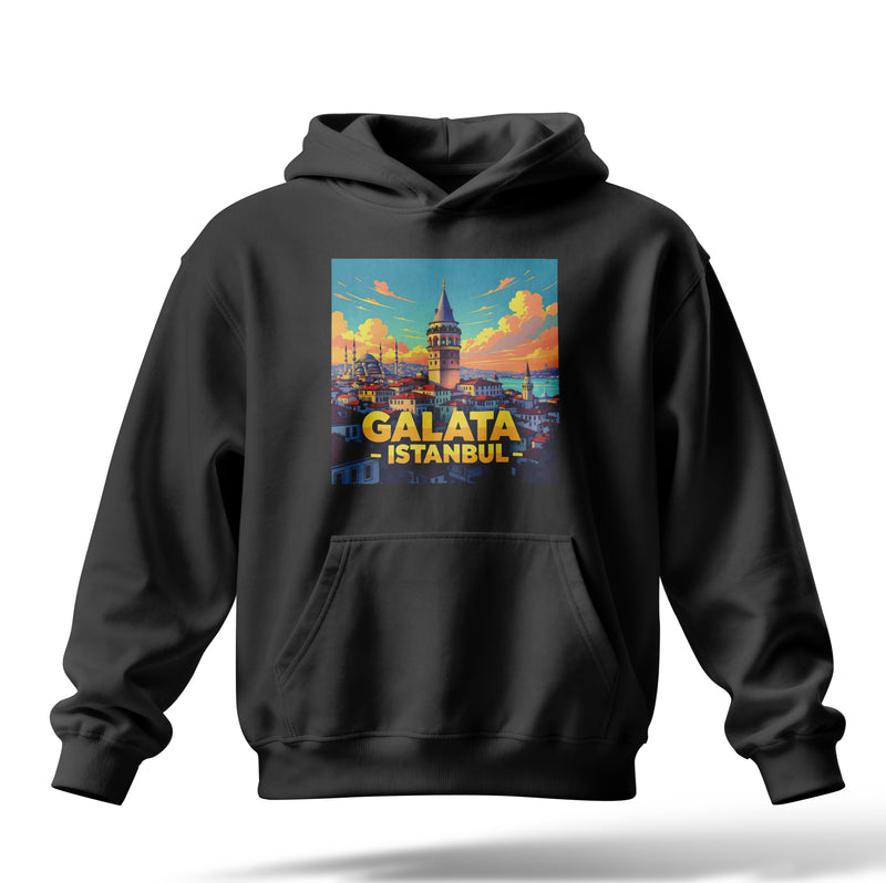 Galata İstanbul Baskılı Oversize Premium Hoodie
