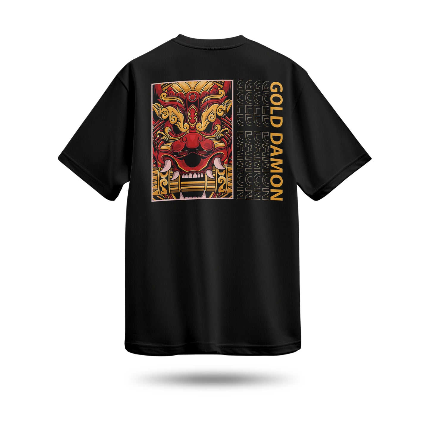 Gold Damon Baskılı Oversize Premium Tişört