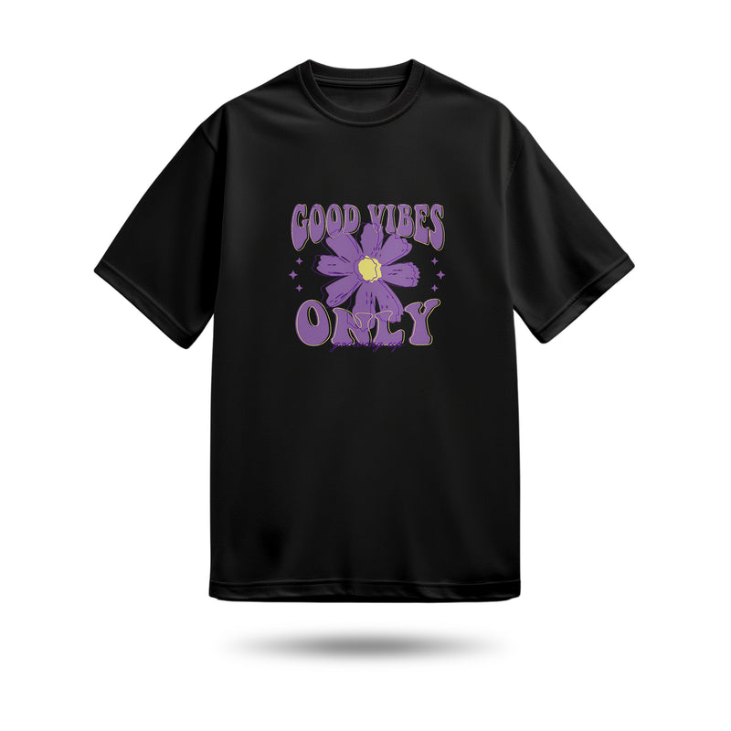 Good Vibes Only Baskılı Oversize Premium Tişört
