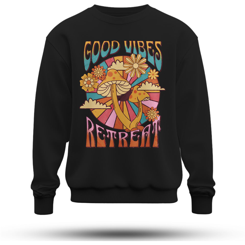Good Vibes Baskılı Oversize Premium Sweatshirt