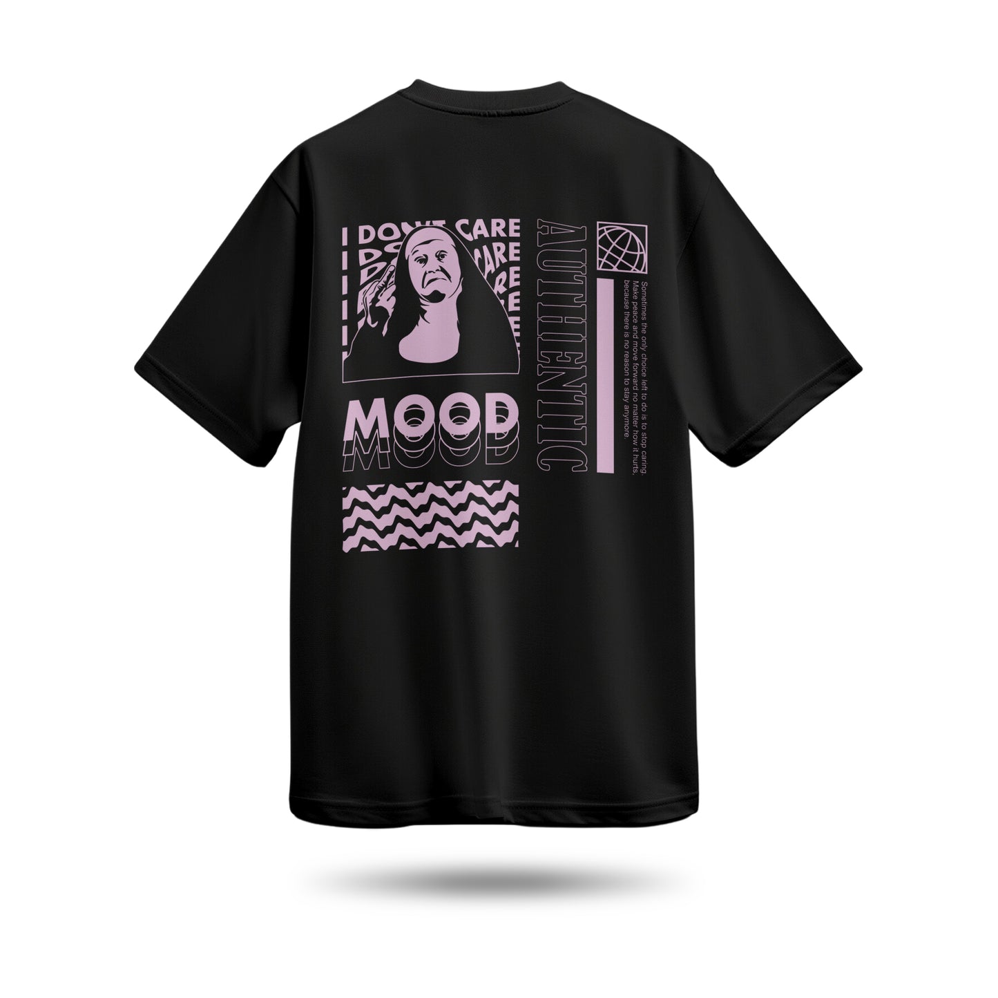 I Dont Care Mood Baskılı Oversize Premium Tişört