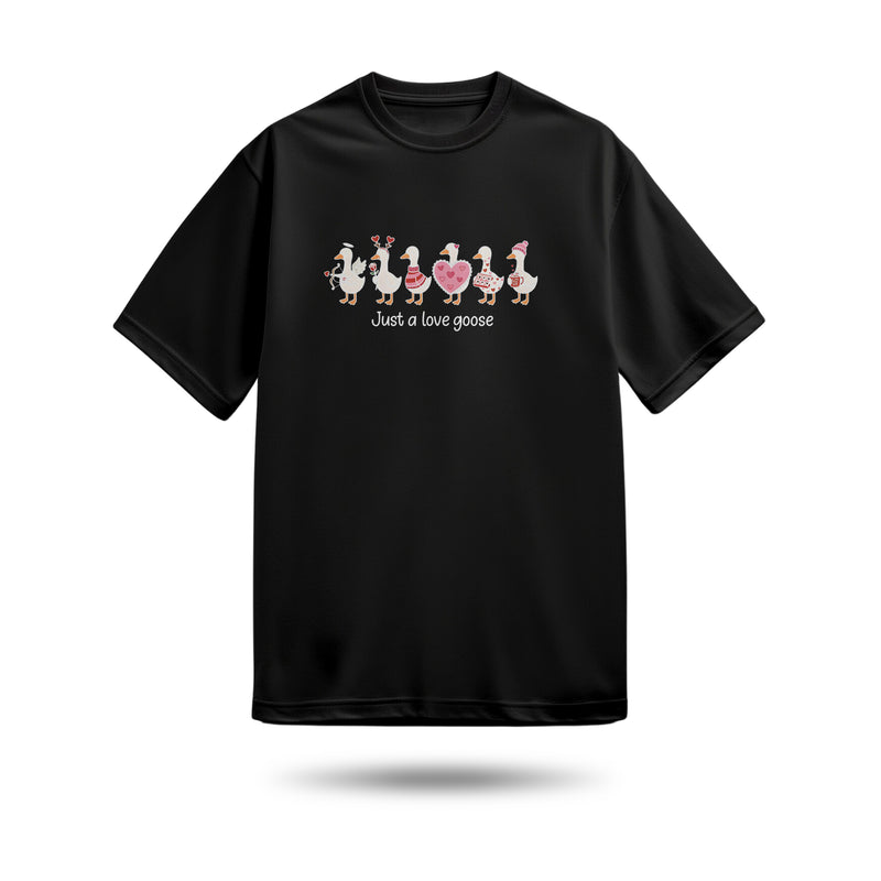 Just A Love Goose Baskılı Oversize Premium Tişört