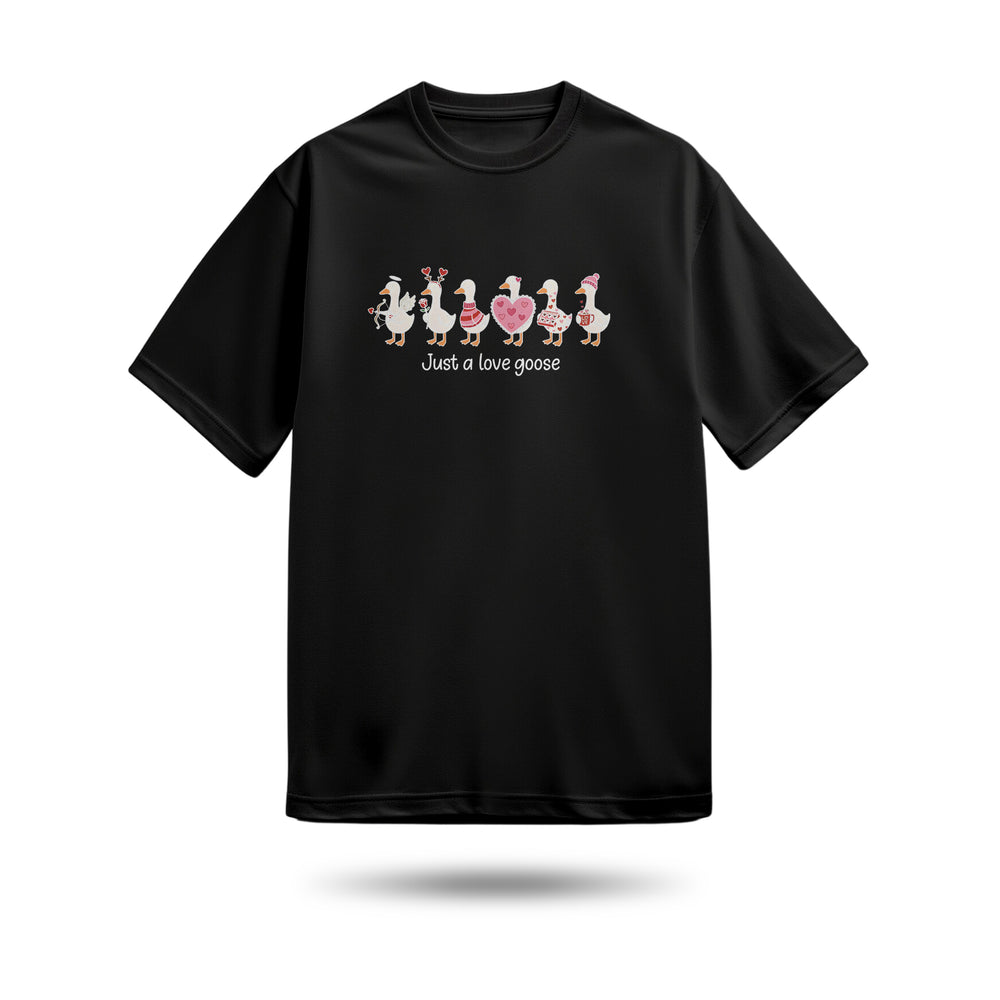Just A Love Goose Baskılı Oversize Premium Tişört