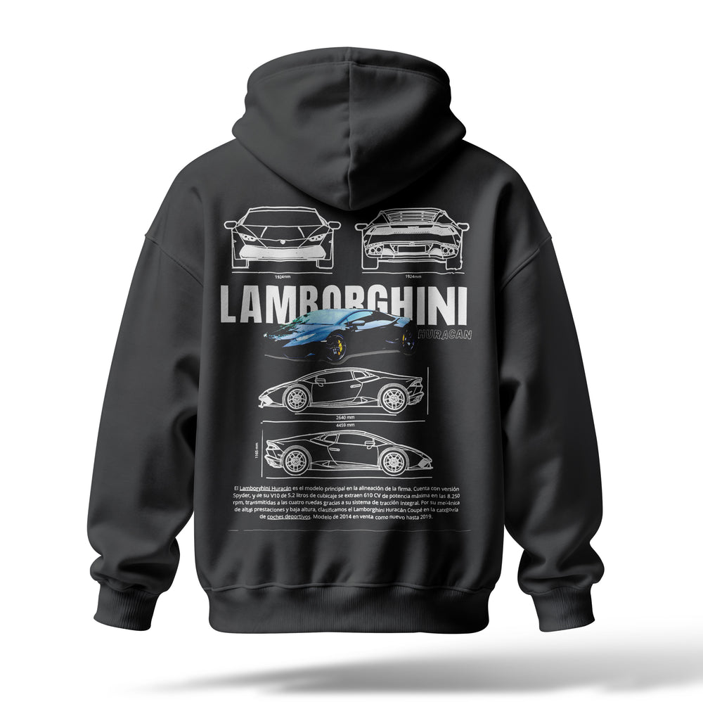 Lamborghını Baskılı Oversize Premium Hoodie