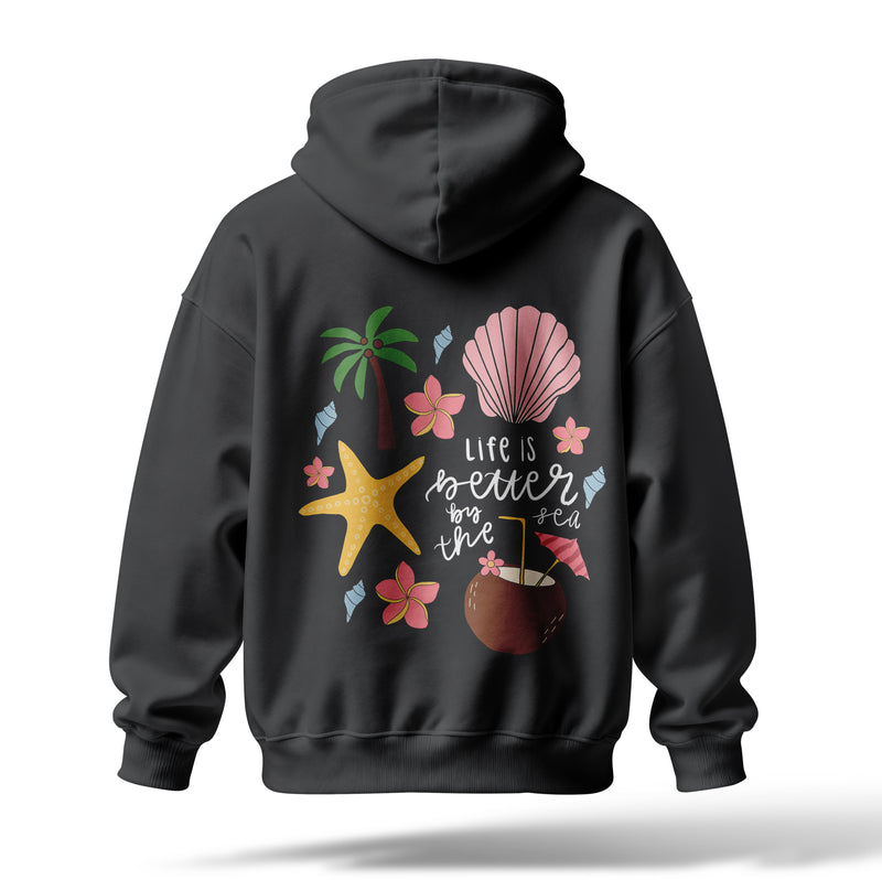 Life is Better Baskılı Oversize Premium Hoodie