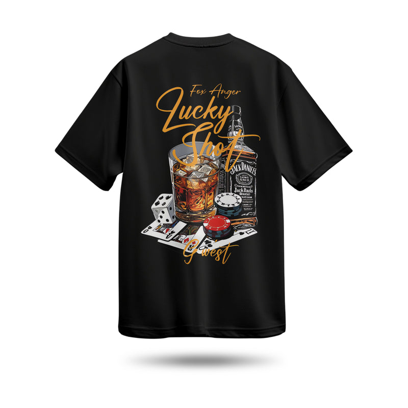 Lucky Shot Baskılı Oversize Premium Tişört
