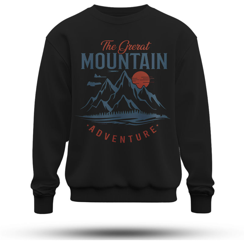 Mountaın Baskılı Oversize Premium Sweatshirt