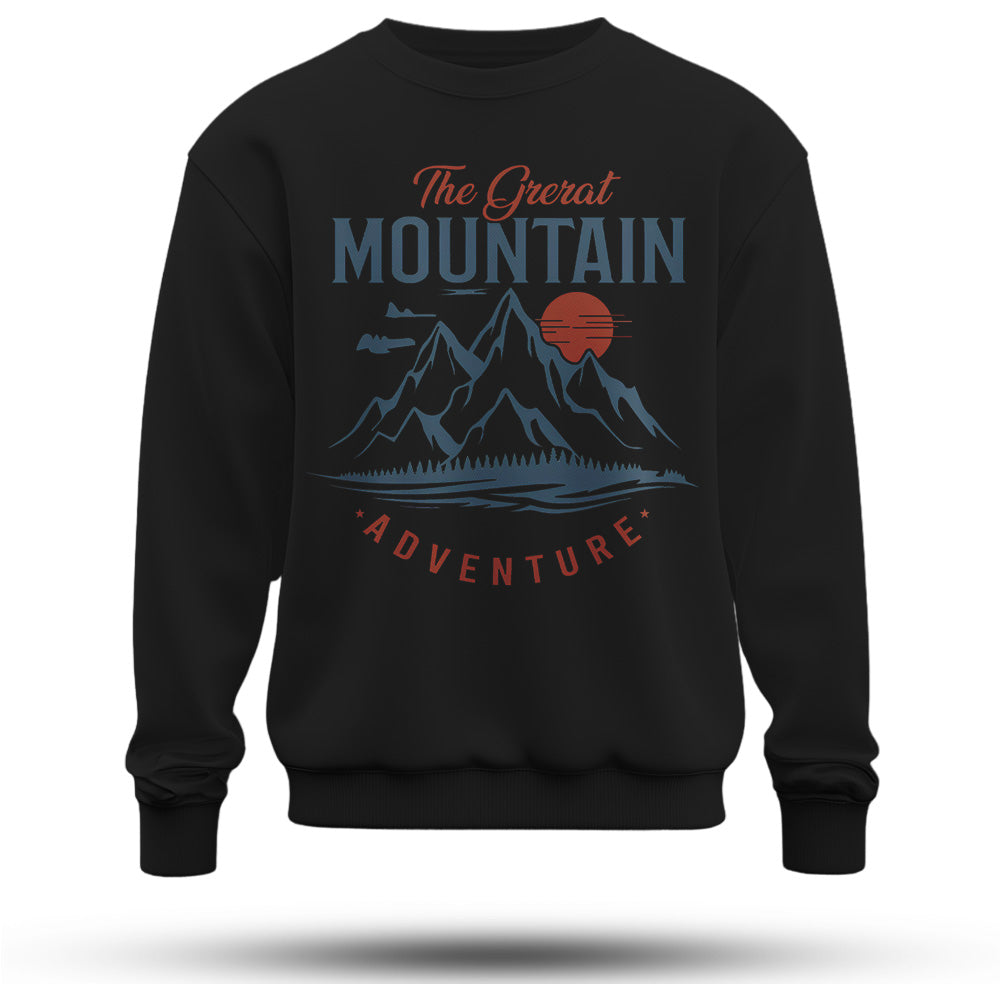 Mountaın Baskılı Oversize Premium Sweatshirt