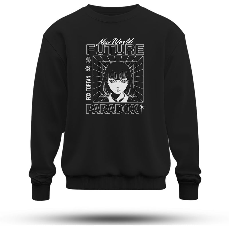 New World Future Baskılı Oversize Premium Sweatshirt