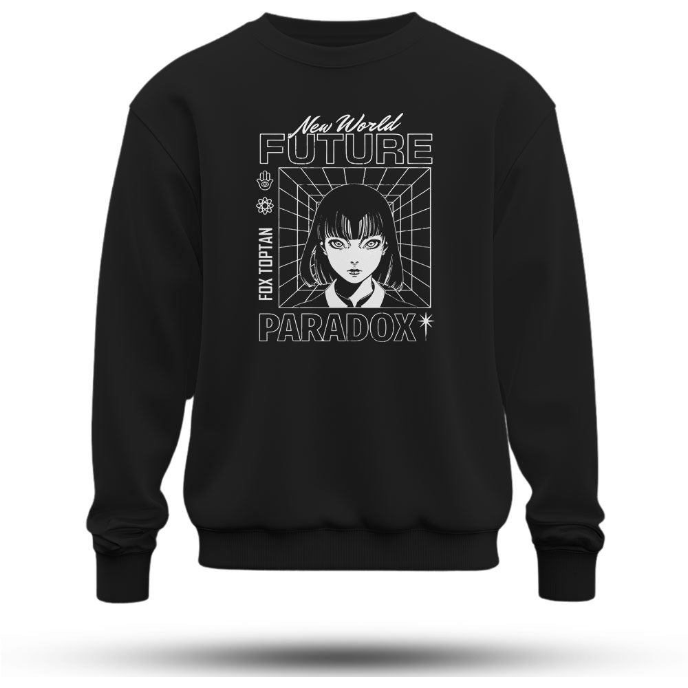 New World Future Baskılı Oversize Premium Sweatshirt