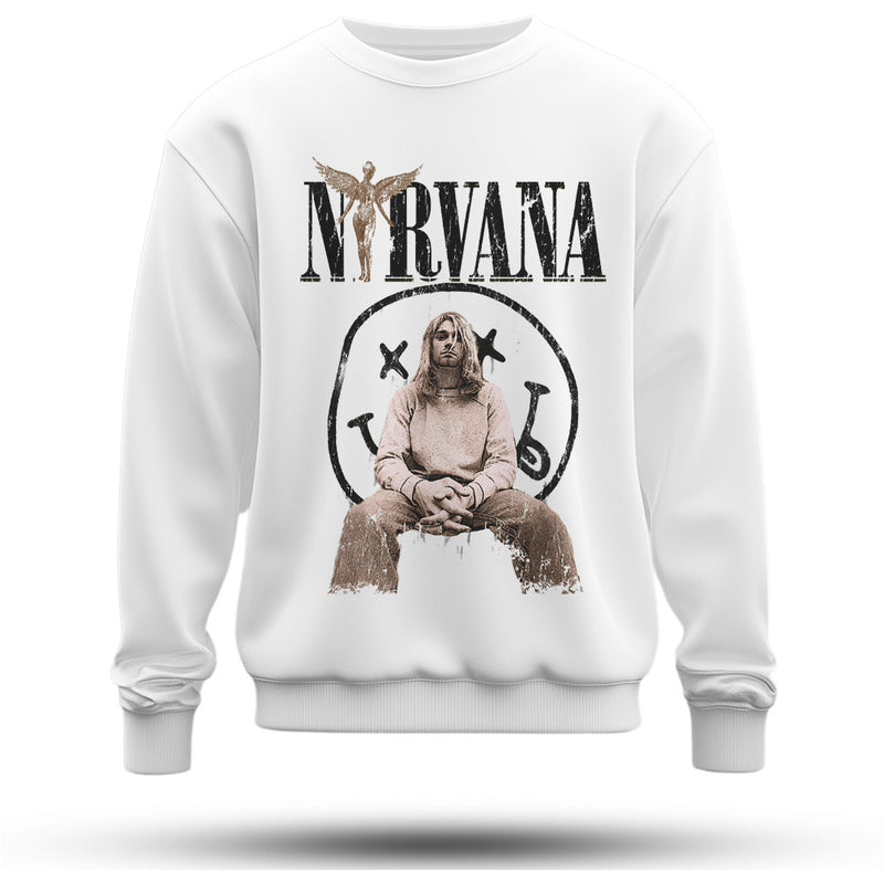 Nırvana Baskılı Oversize Premium Sweatshirt