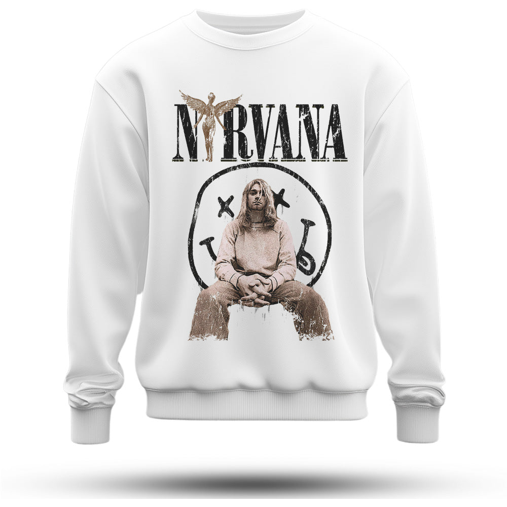 Nırvana Baskılı Oversize Premium Sweatshirt