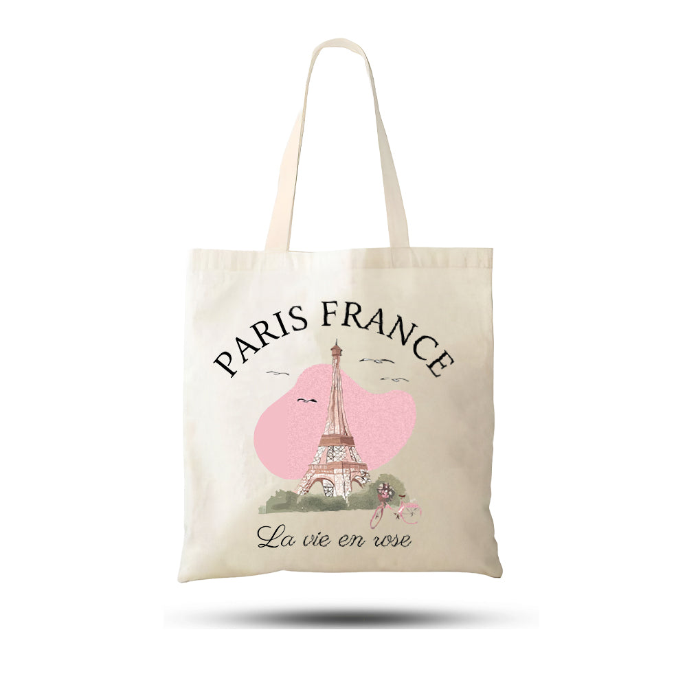 Paris France Tasarımlı Kanvas Ham Bez Çanta