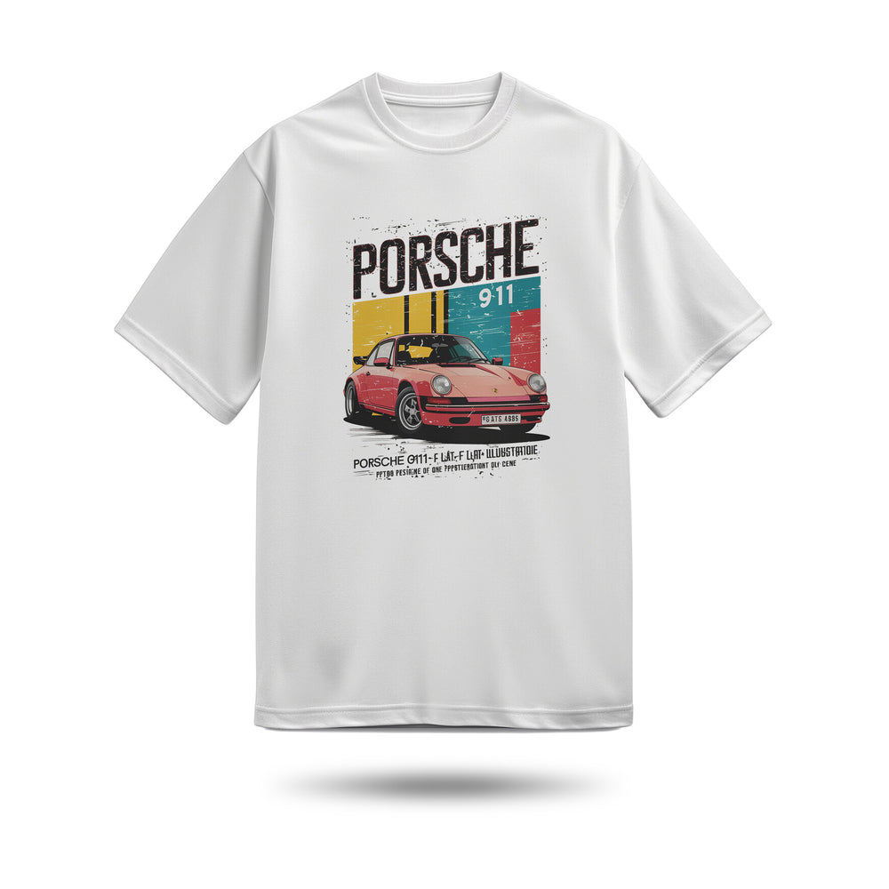 Porche Baskılı Oversize Premium Tişört