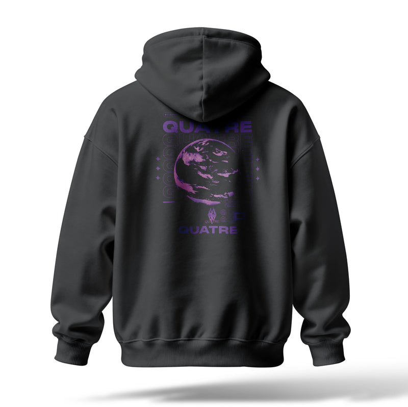 Quatre Baskılı Oversize Premium Hoodie