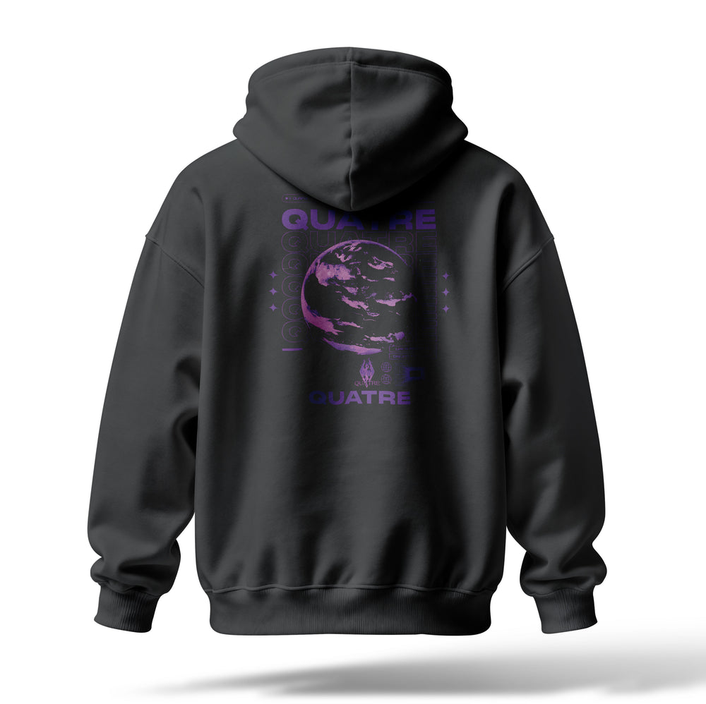 Quatre Baskılı Oversize Premium Hoodie