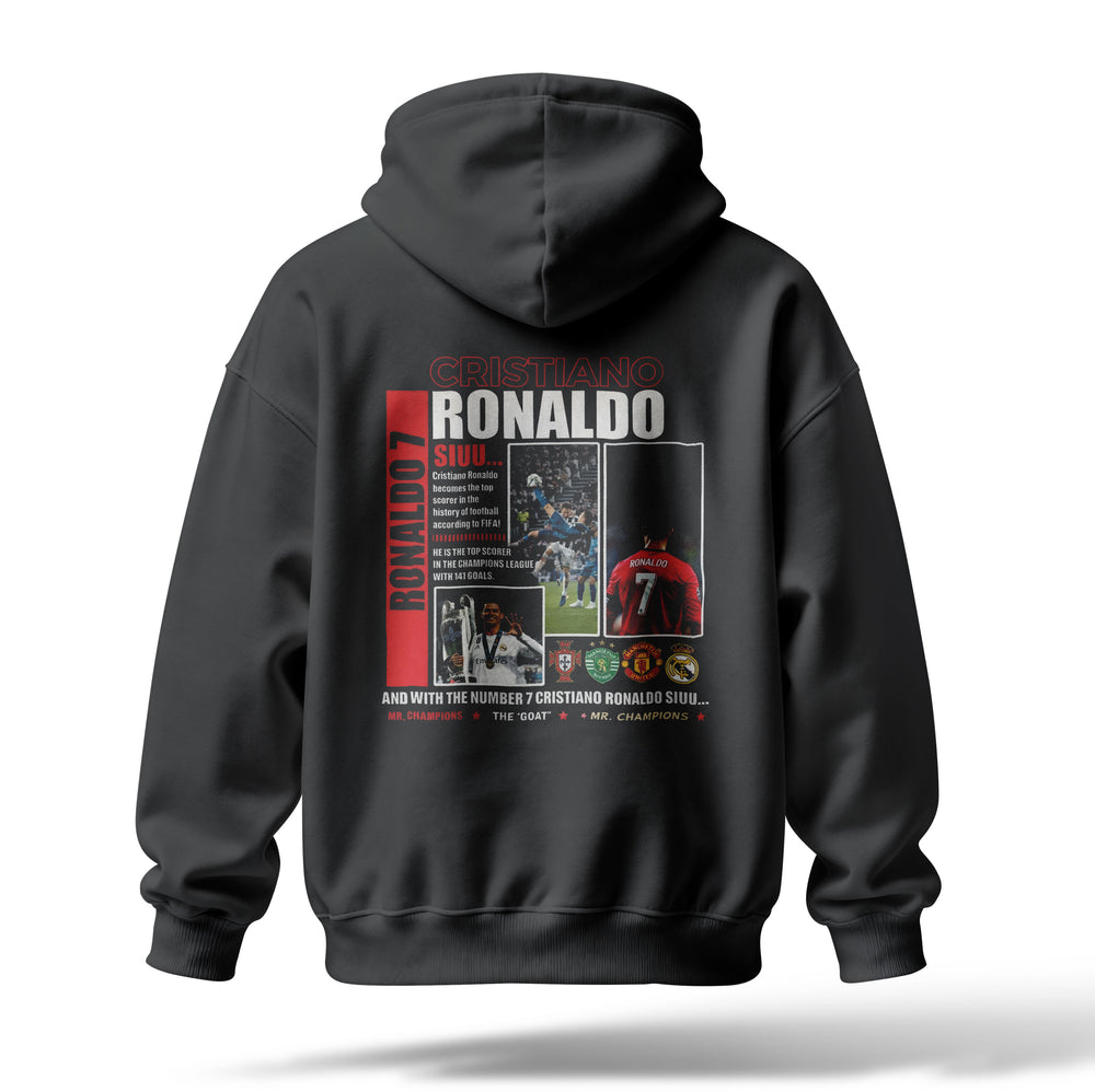 Ronaldo Baskılı Oversize Premium Hoodie