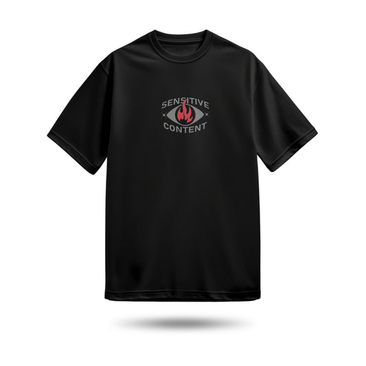 Sensetive Content Baskılı Oversize Premium Tişört