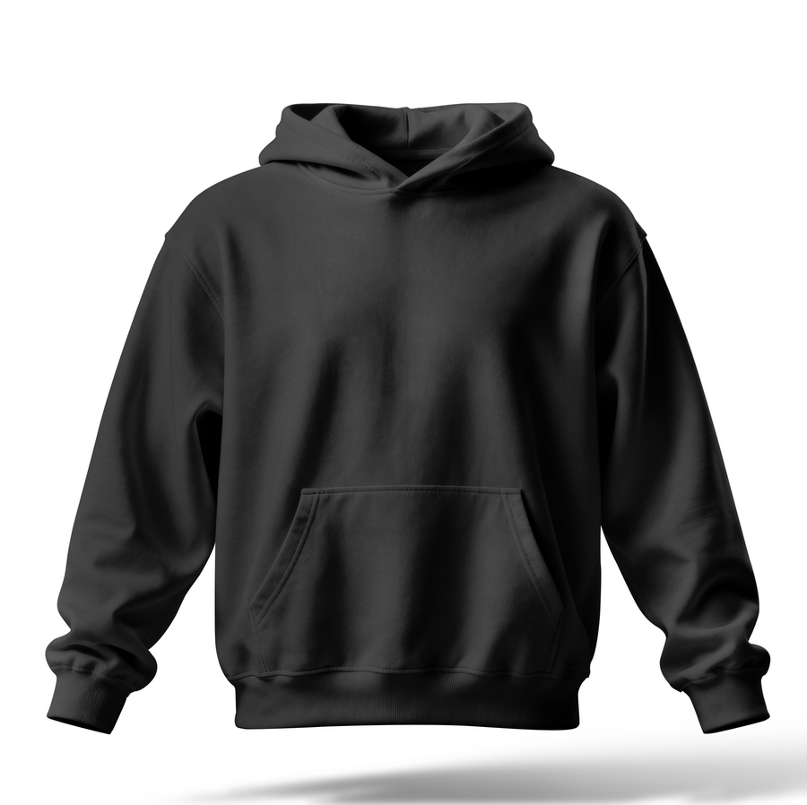 3 İplik Hoodie | 5'li Beden Paketi - Siyah